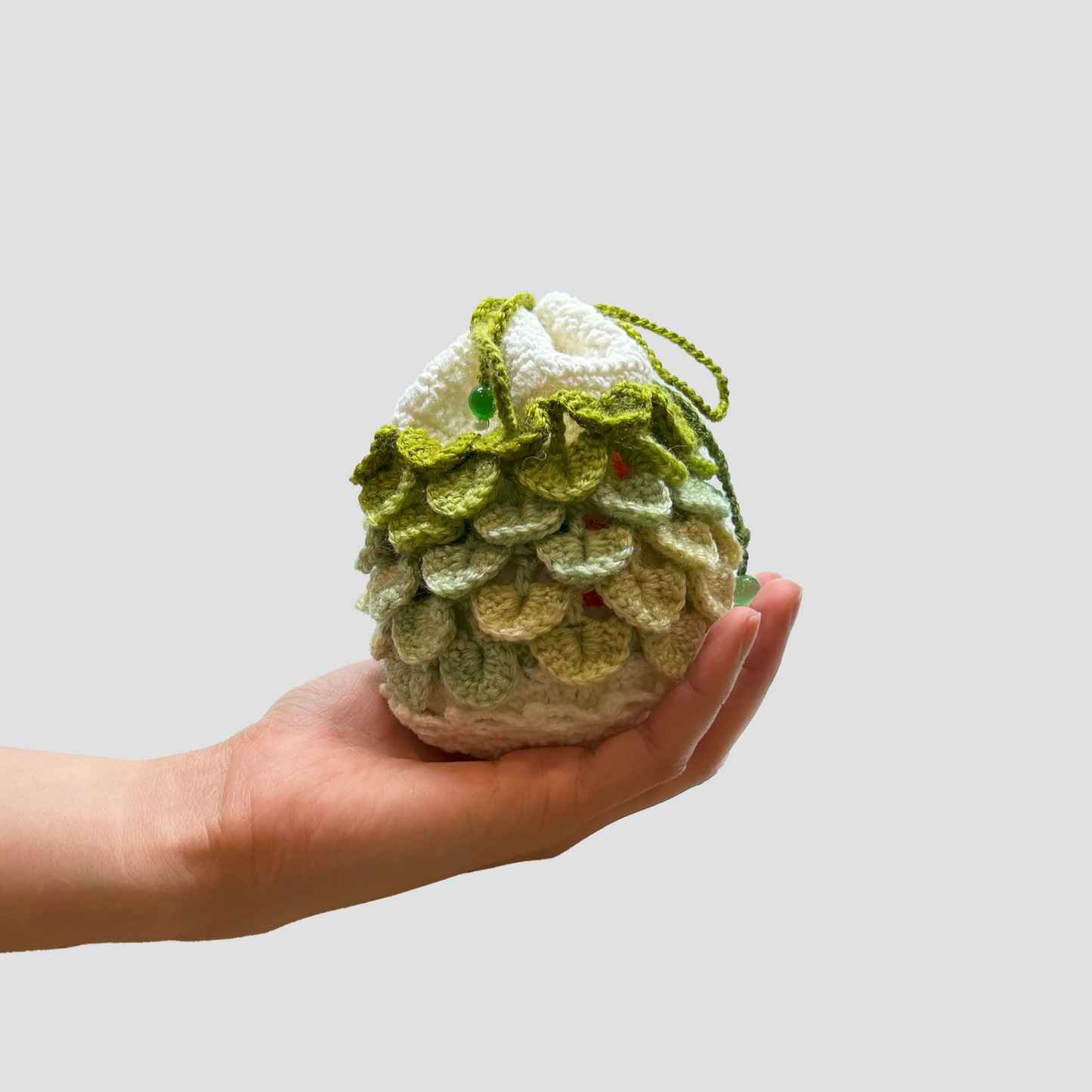 Handmade Knitted Pouch – Pine Cone