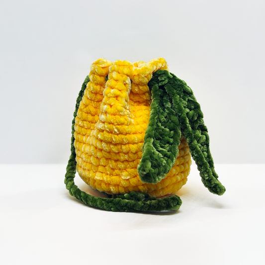 Handmade Knitted Pouch – Lemon