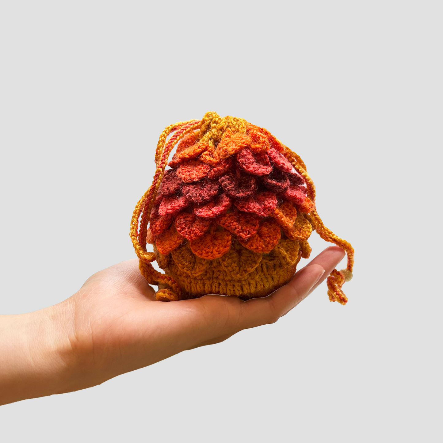 Handmade Knitted Pouch – Pine Cone